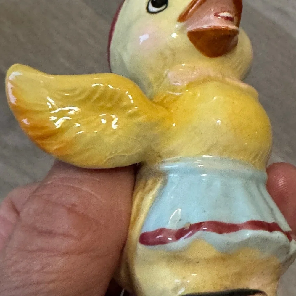 Vintage Anthropomorphic Duck Figurine Japan Hand Painted Collectible Bird‎